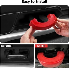 Peleus Tow Hook Covers for Chevy Silverado For 2007+, Red