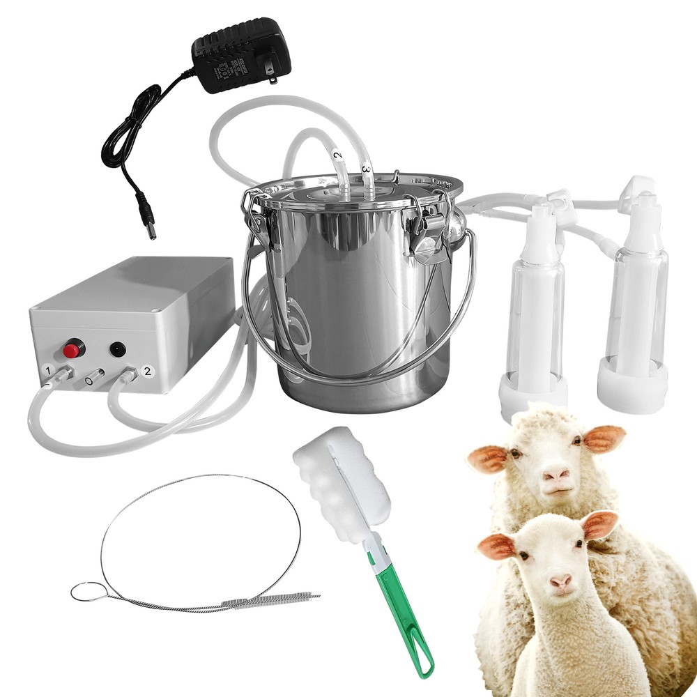 3L Electric Milking Machine Vacuum Impulse Pump Cow Milker Stainless steel