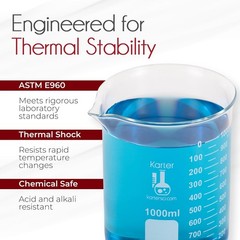Glass Beaker Set 6 Sizes 10ml-1000ml Griffin Low Form Borosilicate