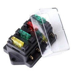 4 Way Blade Fuse Box Holder Block Auto Universal For Car Marine Boat Motorcycle