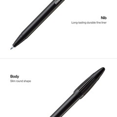 Plus Pen 3000 Felt Tip Pens, Fine Point (0.4mm), Fine Liner, Writing/Journali…