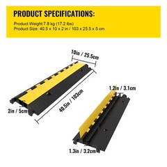 5pcs Rubber 2 Channel Cable Protector Ramp Cable Wire Cord Guard Ramp Speed Bump