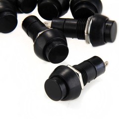 5x Black Push Button ON/OFF Bolt-On Switch Latching Round Circle Car DC 5A 12V