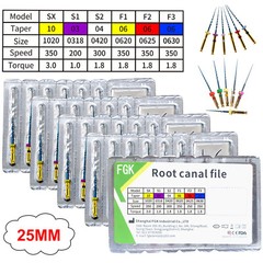 21/25MM Dental Endo Rotary Files Blue Taper NITI Endodontic Root Files 6pcs/pack