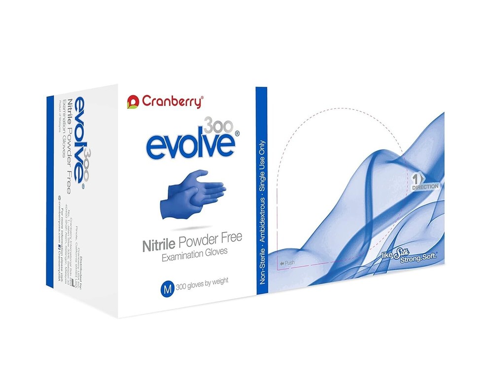 10x Box Cranberry Evolve Nitrile Exam Gloves Powder Free 2 mil Medium 3000pcs