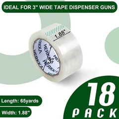 Clear Packing Tape – 18 Rolls, Thicker & Sturdy for Shipping