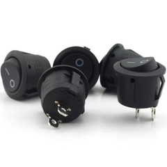 10x Circle Rocker Switches Round Small Mini ON/OFF AC 125V/250V Car/Truck DC 12V