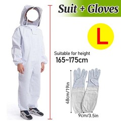 Beekeeping Suit Full Body Coverall Beekeeper Outfit Jacket L with Veil Unisex