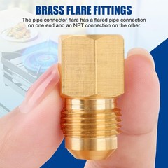 Brass Flare Tube Fittings Adapter Male 3/8″ to Female 0.5 inches,