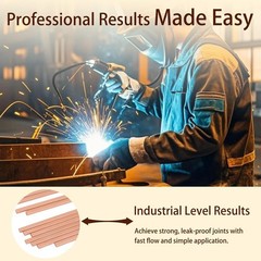 50 Sticks BCuP-5 15% Silver Solder Phos Copper Brazing Rods 0.050×1/8×10 inch