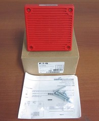 NEW Eaton Wheelock AH-24WP-R 24 VDC Weatherproof Audible Fire Alarm Horn Red