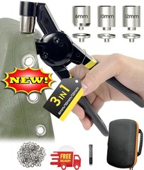 Kit de herramientas para ojales: Perforadora de 1/2, 1/4 y 3/8 de pulgada, 608 p