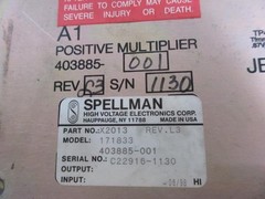 SPELLMAN X2013 REV L3 171833 403885-001 HIGH VOLTAGE POWER SUPPLY T53625