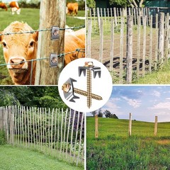 50/100/200 Pcs Reusable Barbed Fence Staples, Wire Fence Fasteners for Softwoods