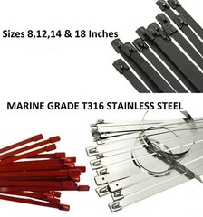 T316 Stainless Steel Exhaust Wrap Multi-Purpose Locking Cable Metal Zip Ties