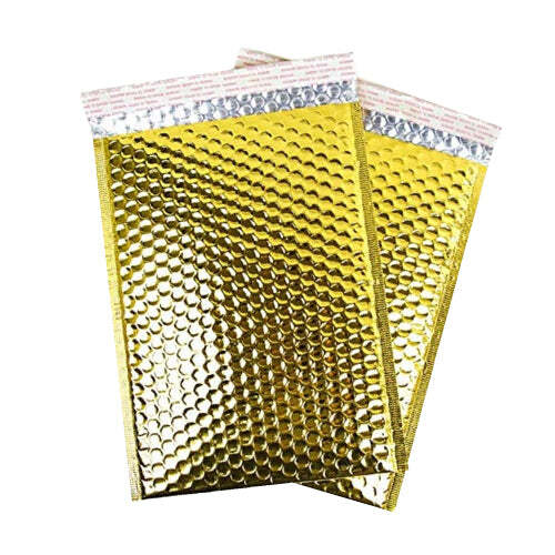 Metallic Glamour Mailers Gold Bubble Envelopes #0 6×10 Inches Pack of 500 Pieces