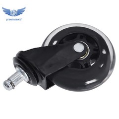 5PC 3 inch Heavy Duty Office Chair Caster Rubber Swivel Wheels Replacement Set