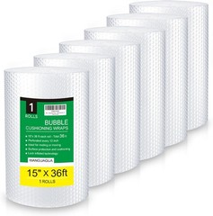 Durable Nylon Bubble Wrap – 6 Rolls, 15″x36′