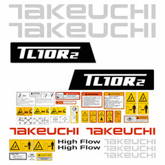 Decal Kit fits Takeuchi TL10-R2 Skid Steer TL10 w/Safety Stickers USA FREE SHIP!