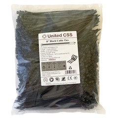 Cable Zip Ties 8inch 12inch Black by United CSS