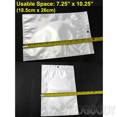 100 Zip Zipper Lock Bags Clear Plastic White Back 7.75″ x 11.75″ Seal Reclosable
