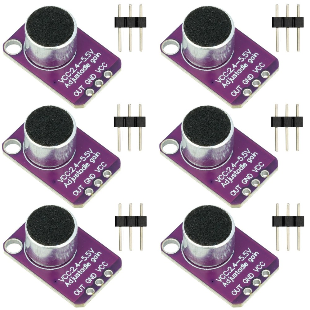 Electret Microphone Amplifier Sound Sensor Module Compatible MAX4466 6 PCS