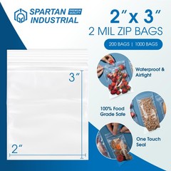 – 2” X 3” 1000 Count 2 Mil Clear Reclosable Zip Plastic Poly Bags with Reseal…