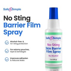 Safe n Simple No Sting Barrier Film Spray 2 oz Skin Protectant Ostomy Care