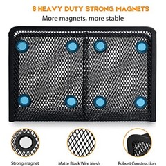 Magnetic Pencil Holder – Extra Strong Magnets Mesh 2 Baskets 1 Pack Black