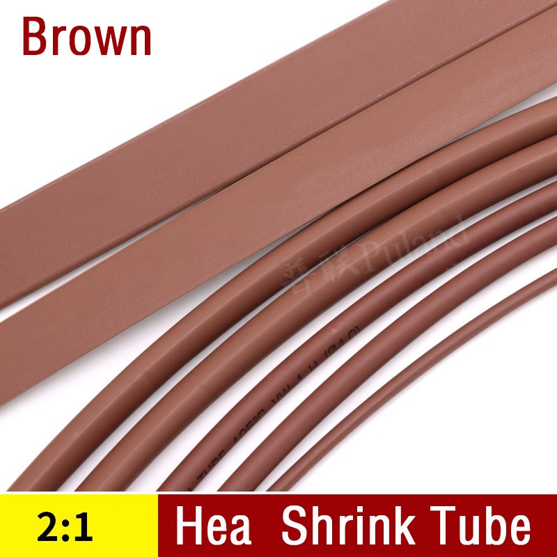 2:1Heat Shrink Tubing Brown- 1mm 1.5mm 2mm 2.5mm 3mm – 50mm Cable Heatshrink