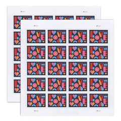 United States Postal Service Love Stamps 2 Sheets Of 20 Us Postal First Class