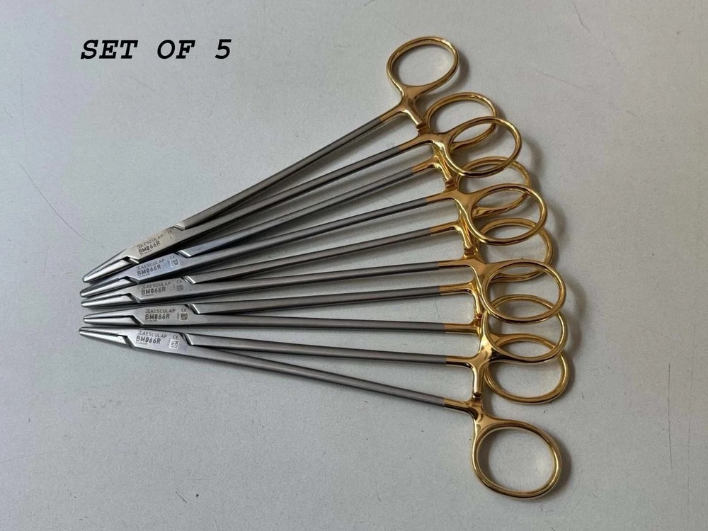 Aesculap BM066R ( LOT OF 5 ) 180mm Needle Holder FINE GRIP 7″ FOR SURGICAL USE