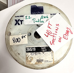 TEFLON 22 ga slate / gray strand Wire ALPHA 2845/19 $ per 40ft section FREE Ship