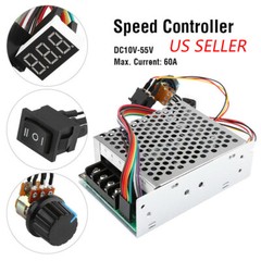 DC 10-55V MAX 60A Reversible PWM Motor Speed Controller 12V 24V 36V