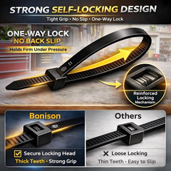Zip Ties 8 inch Heavy Duty with 120 Pounds 8 Inch, 8inch-100pack