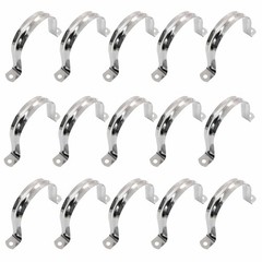 12Pk 3″ Stainless Steel 2-Hole Conduit Clamp Rigid Pipe Strap U-Bracket Heavy Du