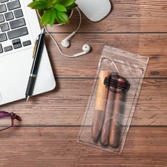 PUREVACY Poly Zipper Cigar Bag, 4 x 8 Inches. Pack of 100 Clear Plastic Bags for