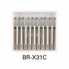 AZDENT Dental Diamond Burs Round Ball FG 1.6mm for High Speed Handpiece
