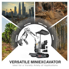 Mini Excavator 1 Ton 13.5hp Mini Digger Crawler Track Gas EPA Engine USA Stock