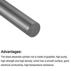 3Pcs Graphite Rod Graphite Stirring Rod Cylinder Stick Carbon Rod 150x8mm Black
