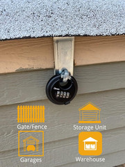 Combination Disc Padlocks for Outdoor – Heavy Duty 4 Digit Code Lock, Combo Disc