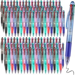 120 Pieces Basic MultiColor Pen in One 4-Color Retractable Ballpoint Pens 0.7…