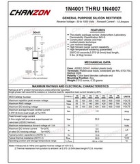 Chanzon 1N4001 Rectifier Diode 1A 50V DO-41 (DO-204AL) [4] 1N4001, 1n4001