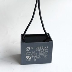 CBB61 250V Capacitor 2 wires 2/3/3.5/4/5/5.5/6/6.5/7/8/9/10/12/15/18/20/25/30 UF