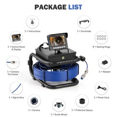 4.3″ 30M Sewer Pipe Inspection Camera 23MM Drain Pipeline Meter Counter 32GB HD