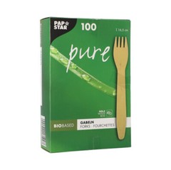 1000 Forks Wooden “Pure” 16.5cm Wooden Cutlery Party Disposable Cutlery