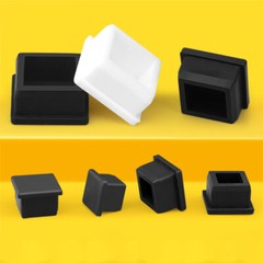 Silicone Rubber Square Hole Plugs Tube Inserts Bungs Stopper Black 6.6-120.6mm