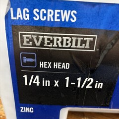 (2000 Pack Deal!!) 1/4 x 1-1/2″ Everbilt Hex Head Lag Screw/Bolt – Zinc Plated