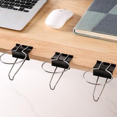 OULIGET Desk Cup Holder Binder Clips Hooks,Disposable Paper Cup Table Edge Cl…
