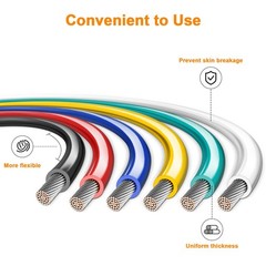VIABRICO 16 Gauge Wire – 600FT, 100FT Spool, 6 Colors, Copper Clad Aluminium,…